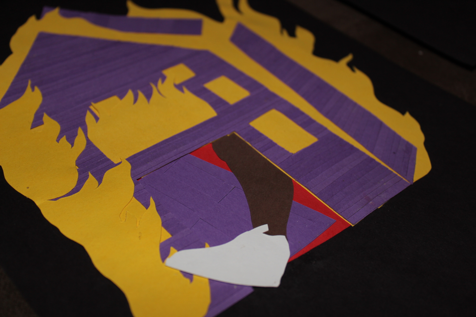 close up picture showing details in a paper collage