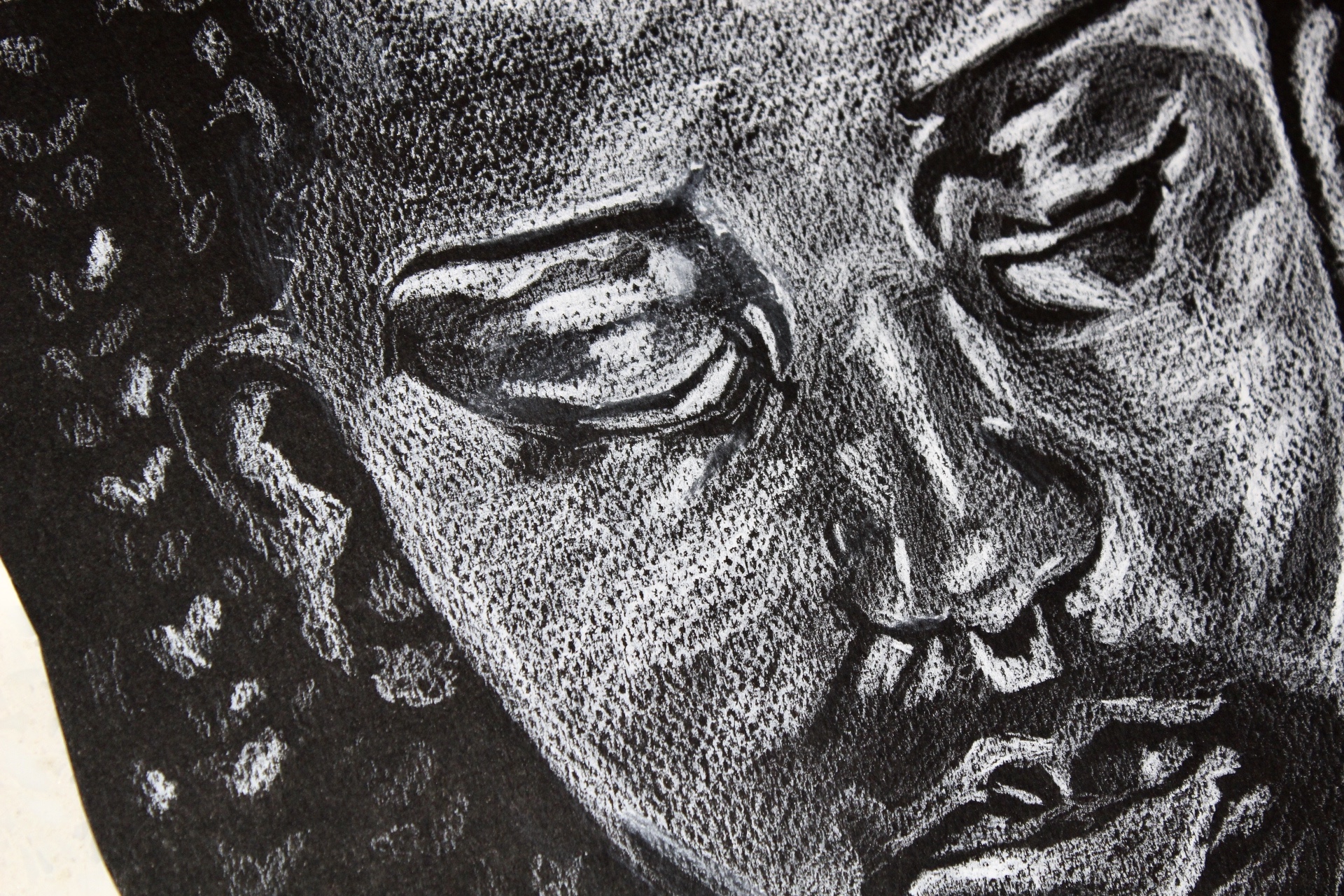 charcoal self portrait of Mahlet