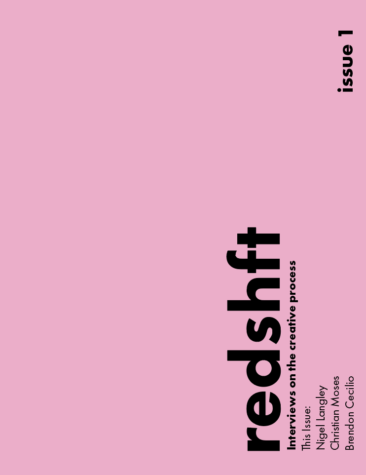 preview of the magazine cover it is pink and has redshft written vertically